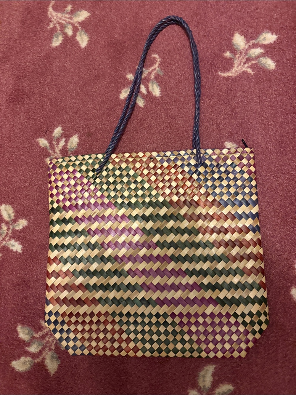 NWOT Woven Multicolor Straw Tote Bag - Unbranded - Picture 2 of 9